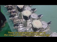 Tien niet-gecertificeerde secundaire eenheden met zuurstof als gas worden onder druk getest.